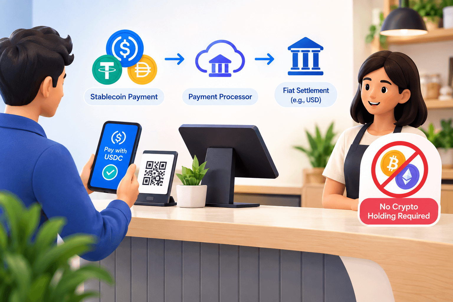 How to Accept Stablecoin Payments as a Business Without Holding Crypto